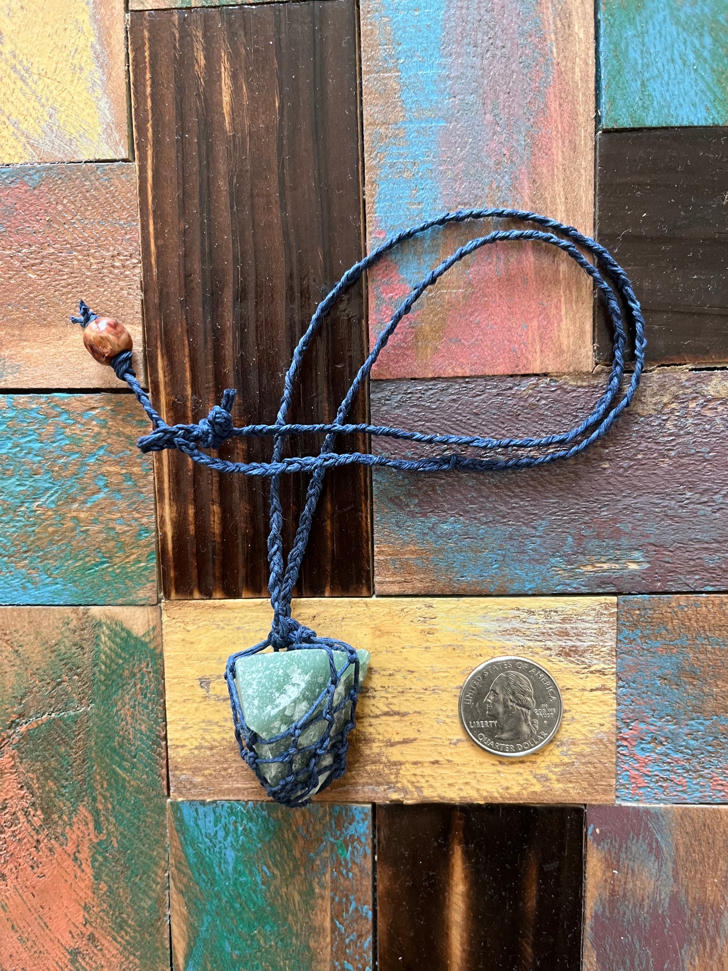 Amazonite stone Hemp necklace